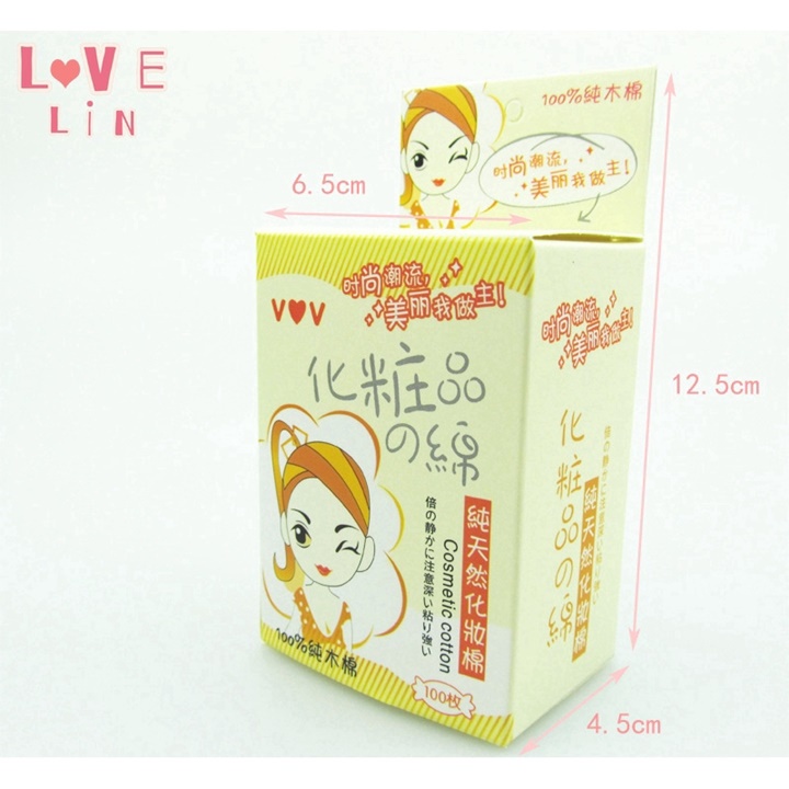 Combo 100 miếng bông tẩy trang VOV 100% bông cotton giúp tẩy trang và làm sạch mọi bụi bẩn