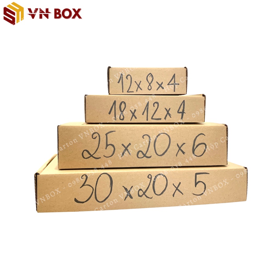 12x8x4 Hộp nắp gài pizza, hộp giấy nắp cài gói hàng phụ kiện, mỹ phẩm, nước hoa chiết quà tặng handmade giá rẻ - VN Box