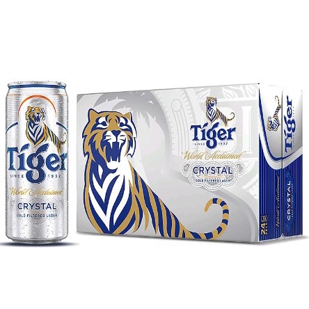 Thùng 24 Lon Bia Tiger Bạc Crystal 330ml