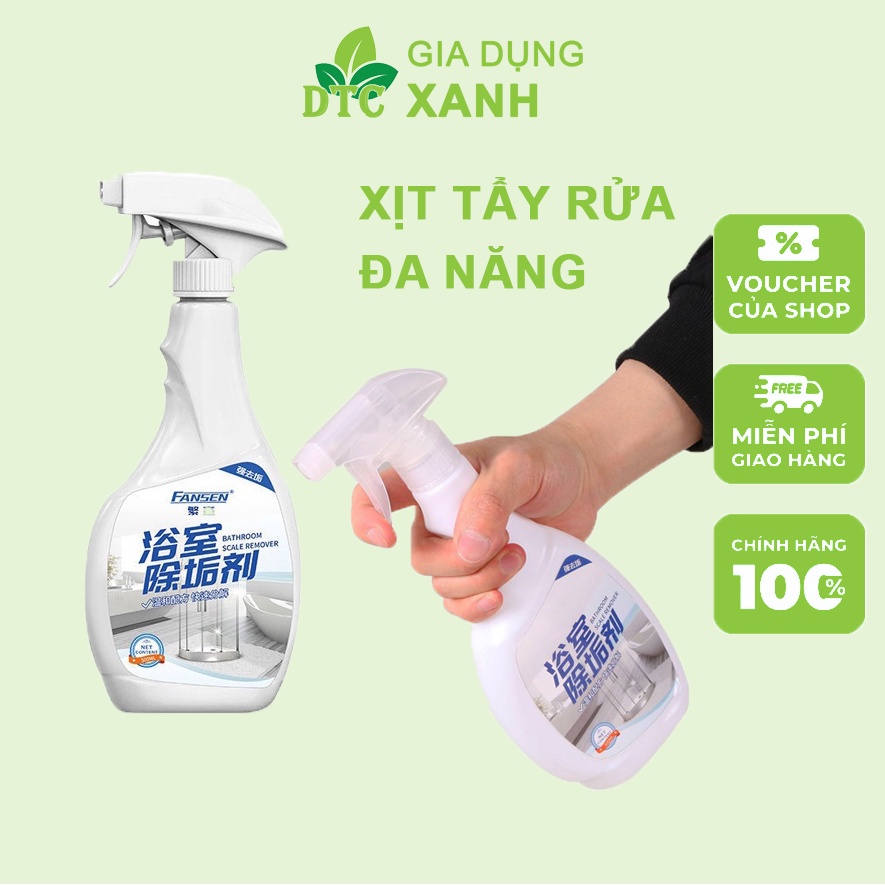 Xịt Tẩy Cặn Canxi Trên Inox Và Kính , Chai Tẩy Nhà Tắm Nhà Vệ Sinh An Toàn Xịt Nhà Tắm Nhà Bếp Siêu Sạch
