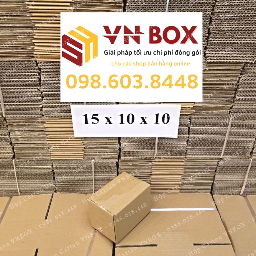 15x10x10 Combo 10 Hộp carton đóng hàng giá rẻ - VN Box