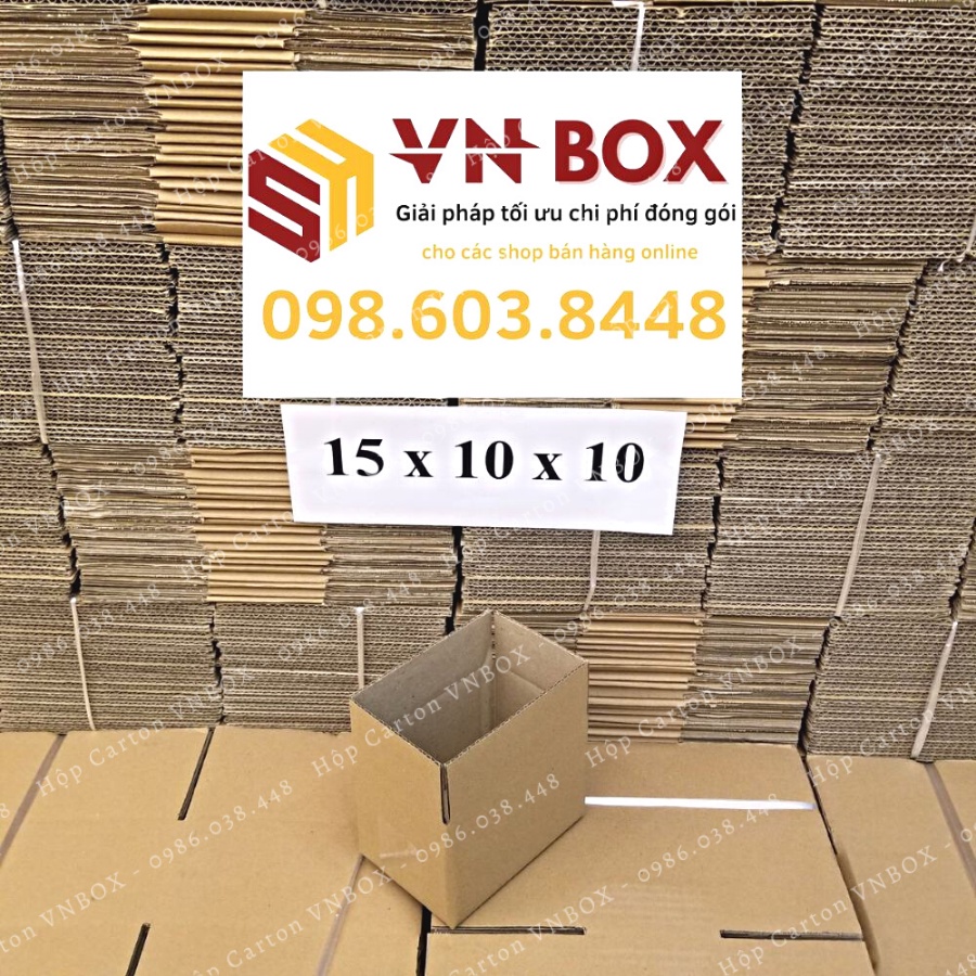 15x10x10 Combo 10 Hộp carton đóng hàng giá rẻ - VN Box