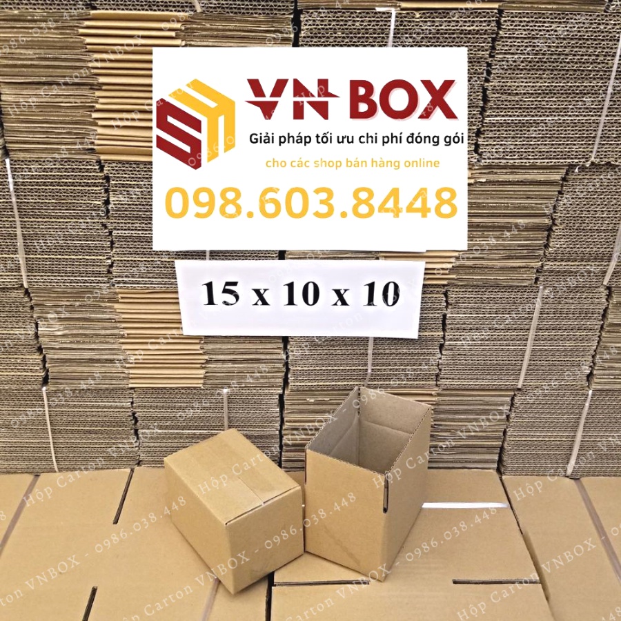 15x10x10 Combo 10 Hộp carton đóng hàng giá rẻ - VN Box