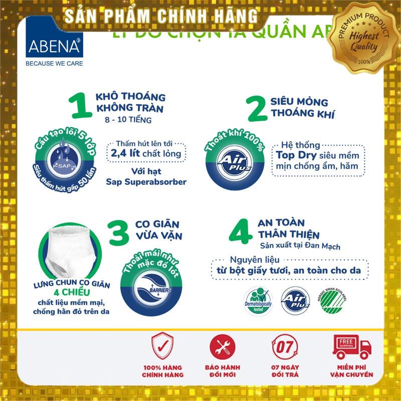 (Giao hỏa tốc) Bỉm, tã quần người lớn thấm hút 2.4 lít Abena Abri Flex (gói 14 miếng)