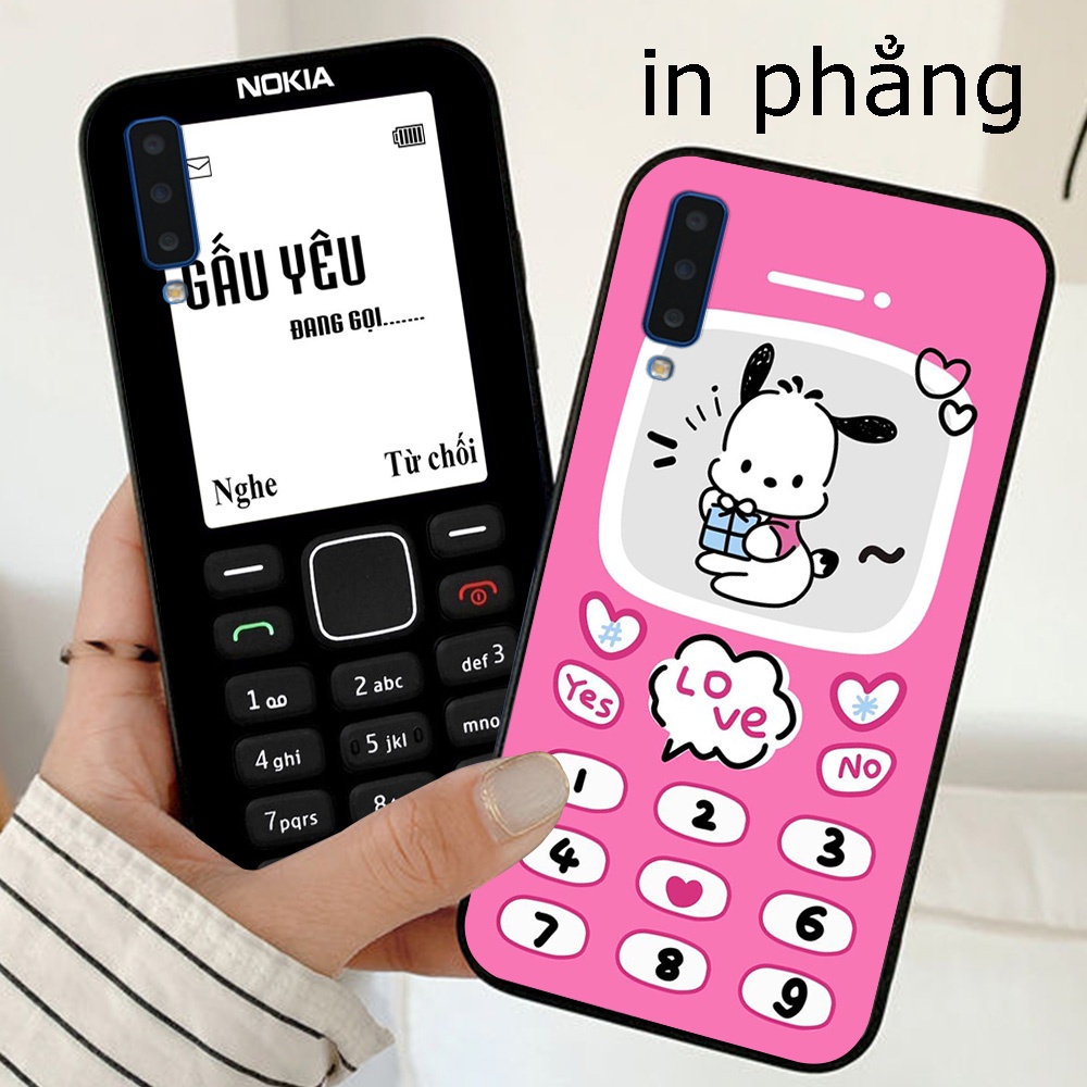 Ốp lưng Samsung a7 2018 / ss a9 2018 in hình điện thoại nokia đen trắng cục gạch