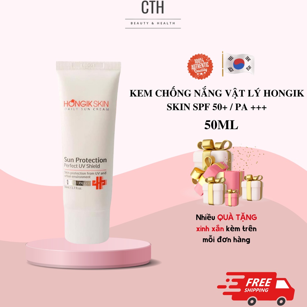 Kem Chống Nắng Vật Lý HONGIKSKIN 50ml - Chống nắng - Dưỡng Trắng - Makeup