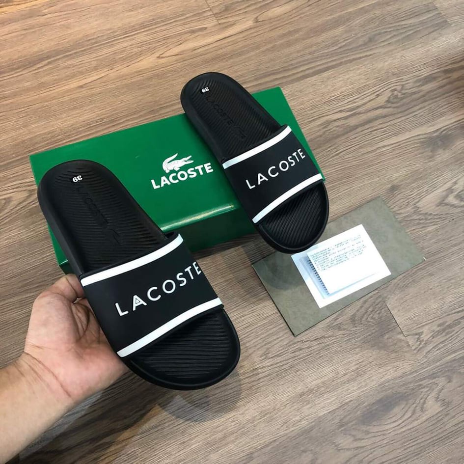 Dép LACOSTE Chữ LACOST.E Trên Quai - Dép Quai Ngang nam nữ đế cao su Hottrend 2023