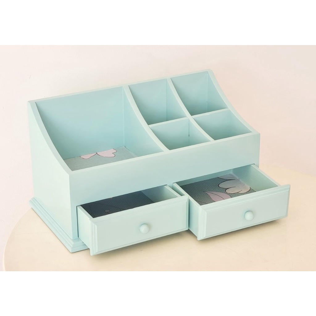 Hộp Gỗ Để Nữ Trang Nhiều Màu, Mỹ Phẩm Loại Lớn 34x18cm, Kệ Gỗ Đa Năng Có Hộc - Hàng VN Xuất Khẩu