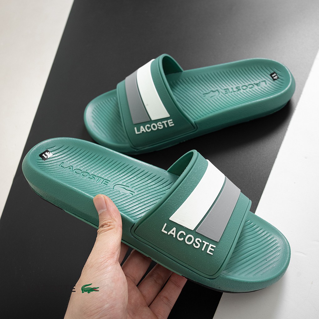 Dép LACOSTE Chữ LACOST.E Trên Quai - Dép Quai Ngang nam nữ đế cao su Hottrend 2023