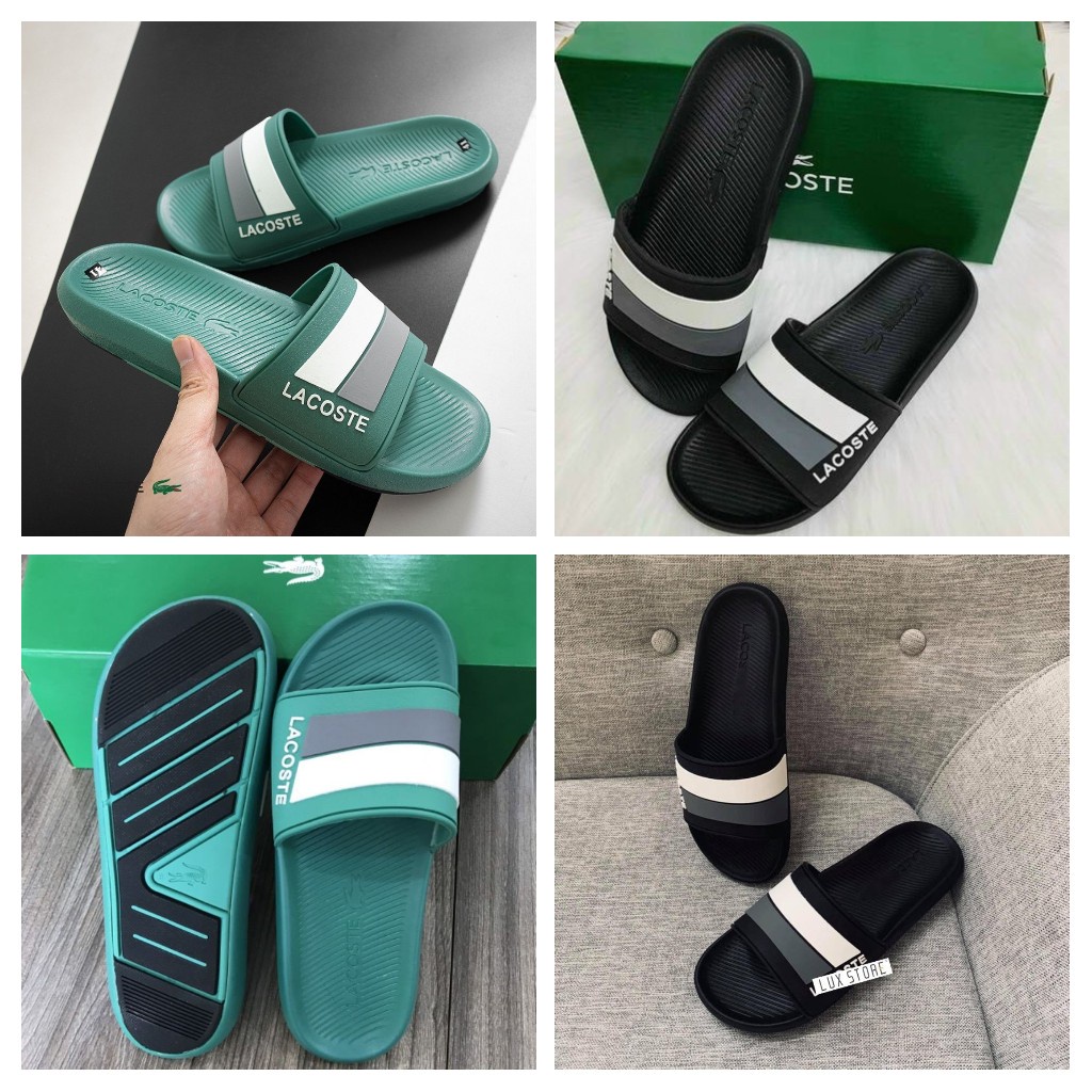 Dép LACOSTE Chữ LACOST.E Trên Quai - Dép Quai Ngang nam nữ đế cao su Hottrend 2023