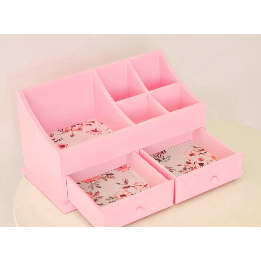 Hộp Gỗ Để Nữ Trang Nhiều Màu, Mỹ Phẩm Loại Lớn 34x18cm, Kệ Gỗ Đa Năng Có Hộc - Hàng VN Xuất Khẩu