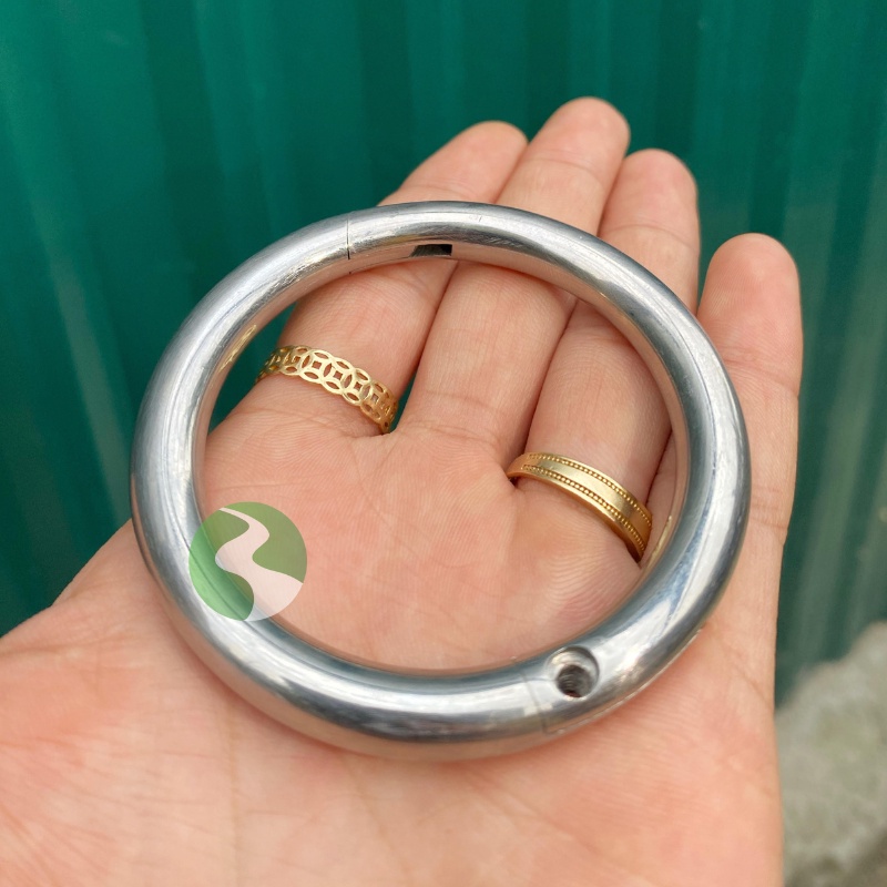 Vòng xỏ mũi bò inox 304 xỏ mũi gia xúc thép không gỉ trọng tải 1000kg