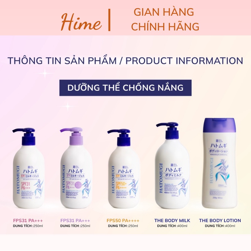 [Mã INBAU15 giảm 15K đơn 99K] Sữa dưỡng thể Reihaku Hatomugi chống nắng,cấp ẩm và làm trắng da an toàn | BigBuy360 - bigbuy360.vn