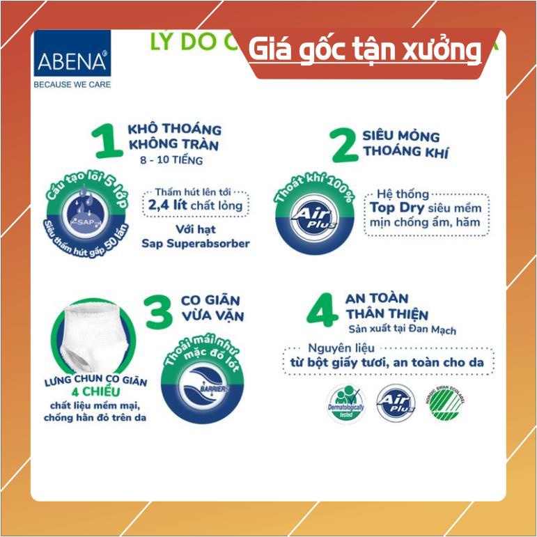 (Giao hỏa tốc) Bỉm, tã quần người lớn thấm hút 2.4 lít Abena Abri Flex (gói 14 miếng)