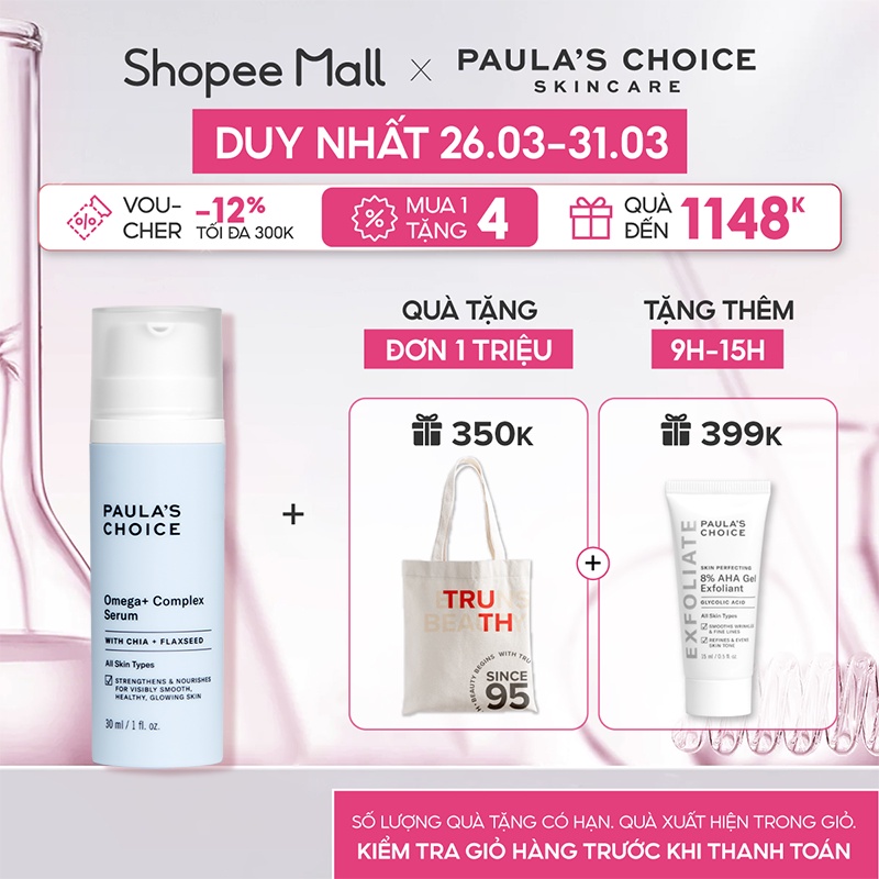 Tinh chất phức hợp trẻ hóa và thức tỉnh làn da tối ưu Paula’s Choice Omega + Complex Serum 30ml 2130