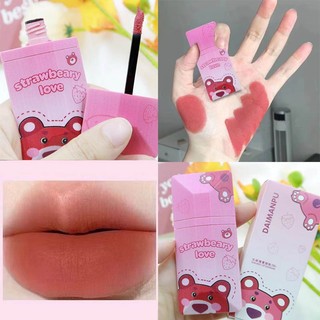 Son Kem hình lá hình gấu dâu tây DAIMANPU Beauty Tông Nhung Mượt Môi Chống Nước Lâu Trôi 4g