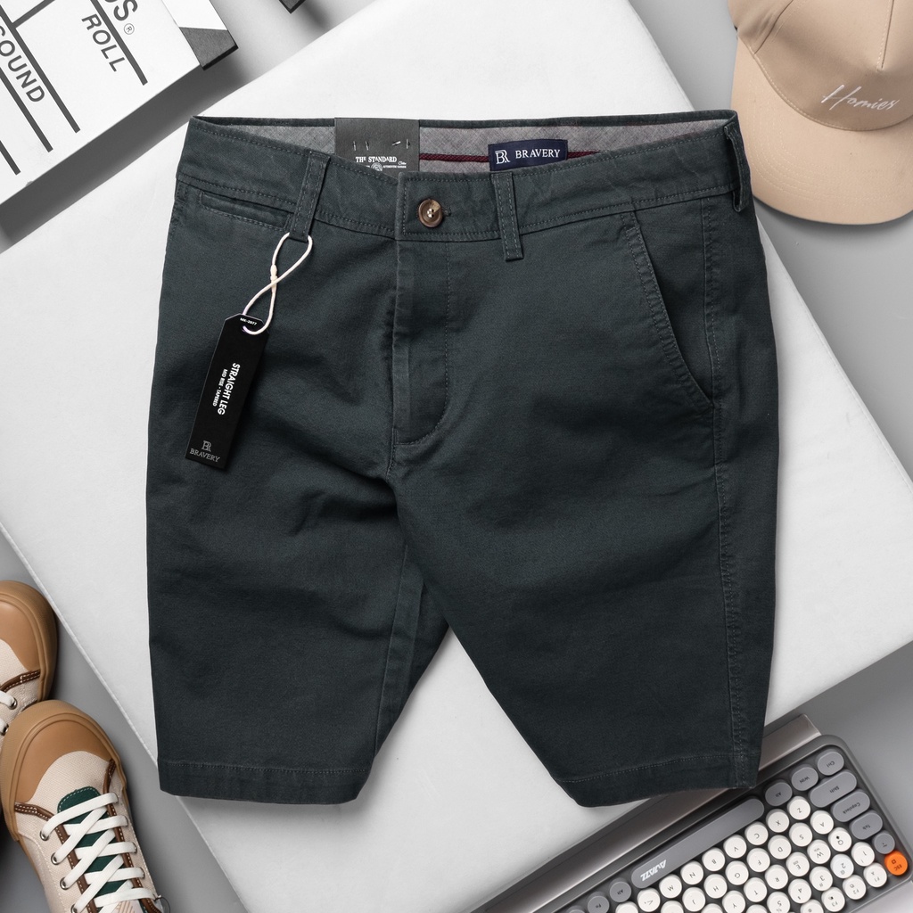 Quần Short KAKi Coolluk Classic Màu Xanh Nhớt mềm mịn, thoáng mát ML08- COOLLUK