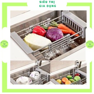 Rổ inox rút gọn kéo rút gọn inox bồn rửa bát, rổ inox đa năng thông minh tiện lợi.