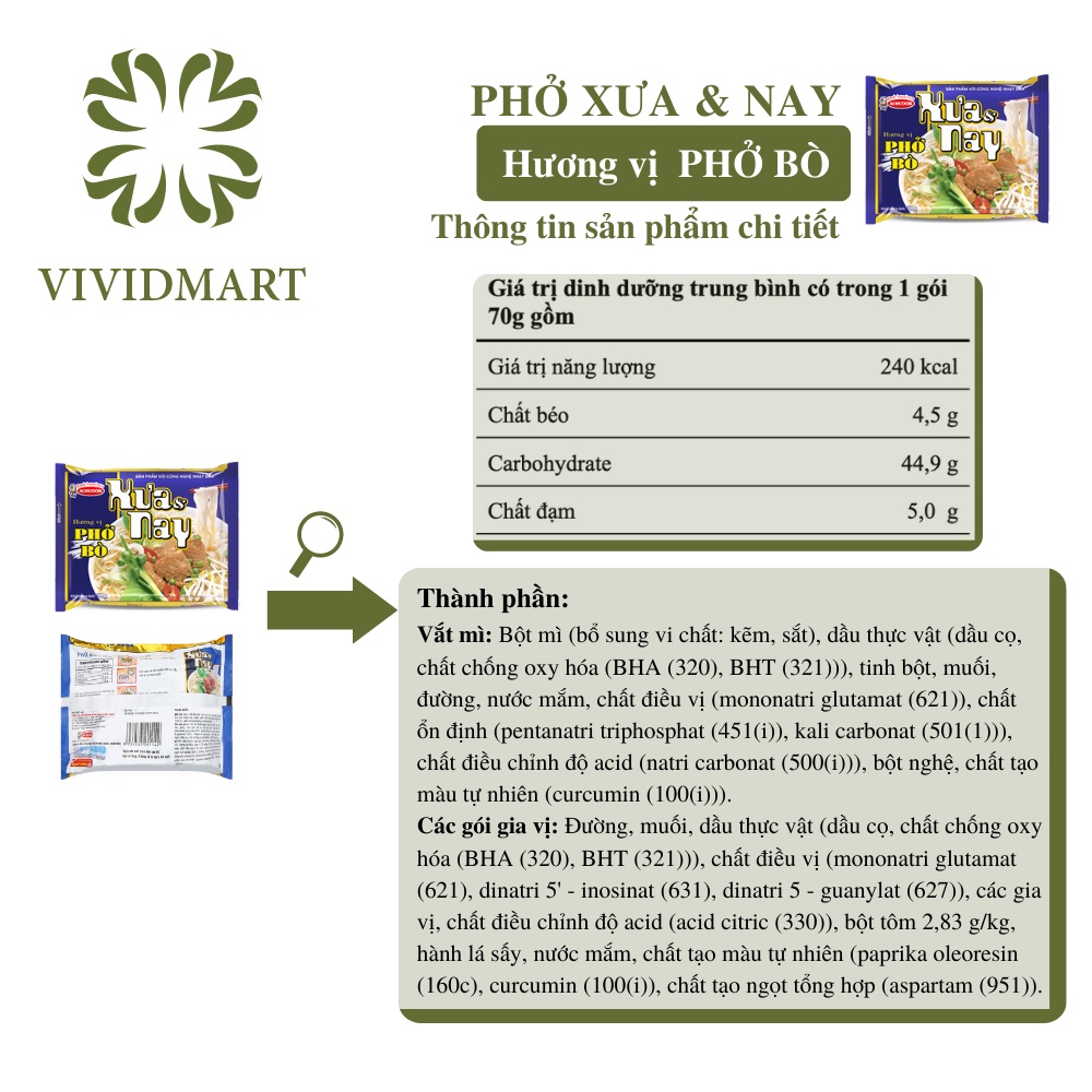 - ACECOOK - Phở Xưa & Nay: Phở bò xưa và nay / Phở bò xưa & nay / Phở ăn liền Xưa & Nay hương vị bò