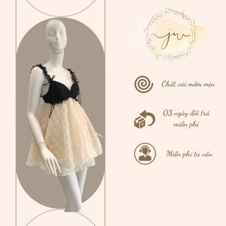 Set áo ren hoa peplum kèm quần short tơ