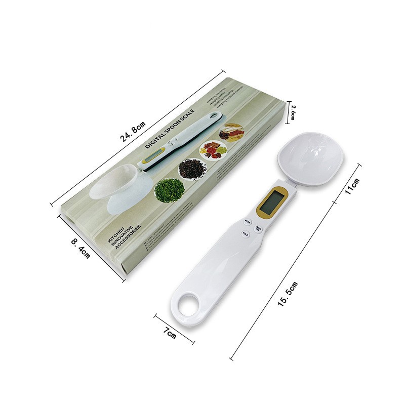 Cân thìa điện tử (Kèm pin) cân tiểu ly 500gram dùng trong nhà bếp cân đo thực phẩm chế biến thức ăn, đồ ăn dặm,thực phẩm