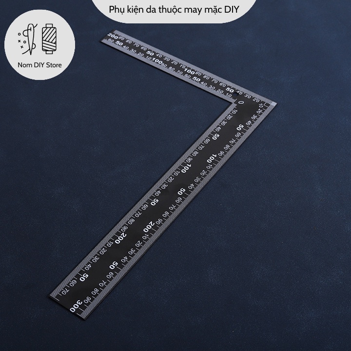Thước Ke Gốc Vuông 200x300mm Chất Hợp Kim Thép Màu Đen Dụng Cụ Làm Đồ Da Túi Xách Thủ Công Handmade DIY