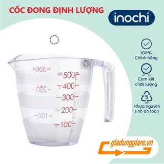  Cốc đong YOKO INOCHI  200ml và 500ml  ly định lượng dung dịch dùng trong nấu ăn pha chế ca chia vạch nhựa nguyên sinh 