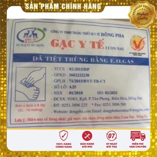 GẠC Y TẾ TIỆT TRÙNG ĐÔNG PHA (THÙNG 50/100 GÓI, GÓI 10 MIẾNG)