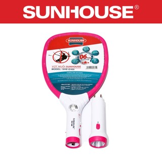 Vợt muỗi kèm đèn pin SUNHOUSE SHE-E400 - Bảo hành 12 tháng