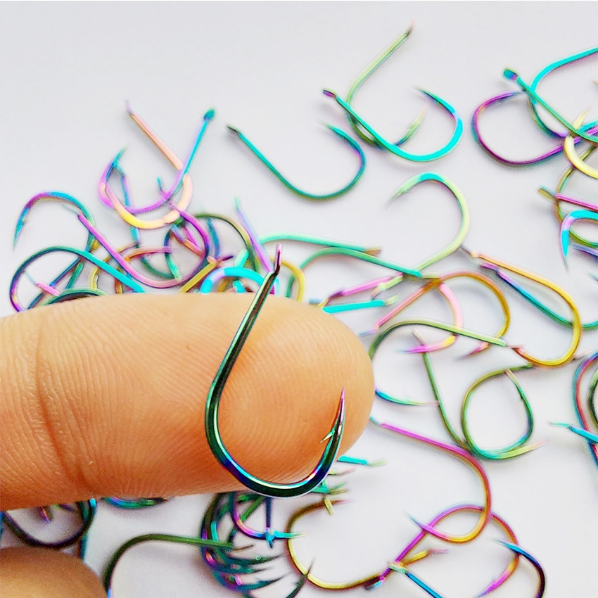 Lưỡi câu cá titan 7 màu cao cấp chất liệu siêu cứng sắc bén và chống ăn mòn chuyên câu cá trắm, trôi, chép...