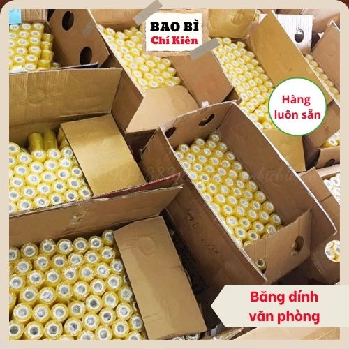 Băng dính văn phòng, khổ 1.2cm, 1.8cm - băng keo nhỏ màu trắng, vàng chanh - baobichikien