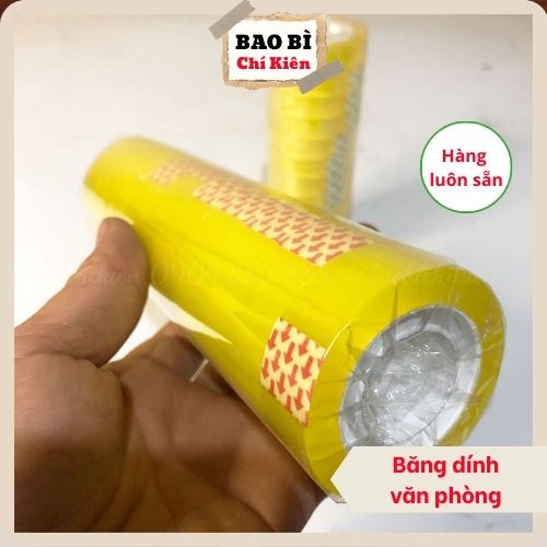 Băng dính văn phòng, khổ 1.2cm, 1.8cm - băng keo nhỏ màu trắng, vàng chanh - baobichikien