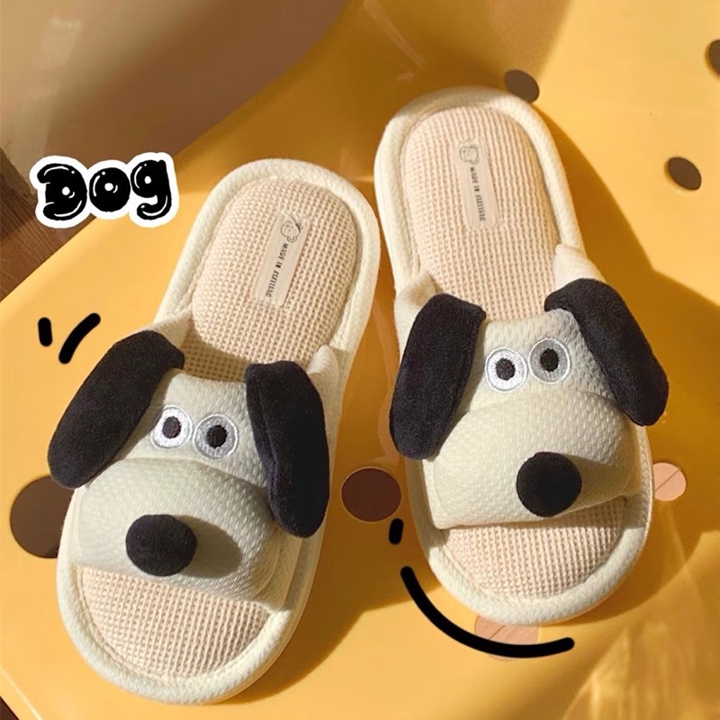 Dép bông, dép đi trong nhà cún con dễ thương phong cách Ulzzang