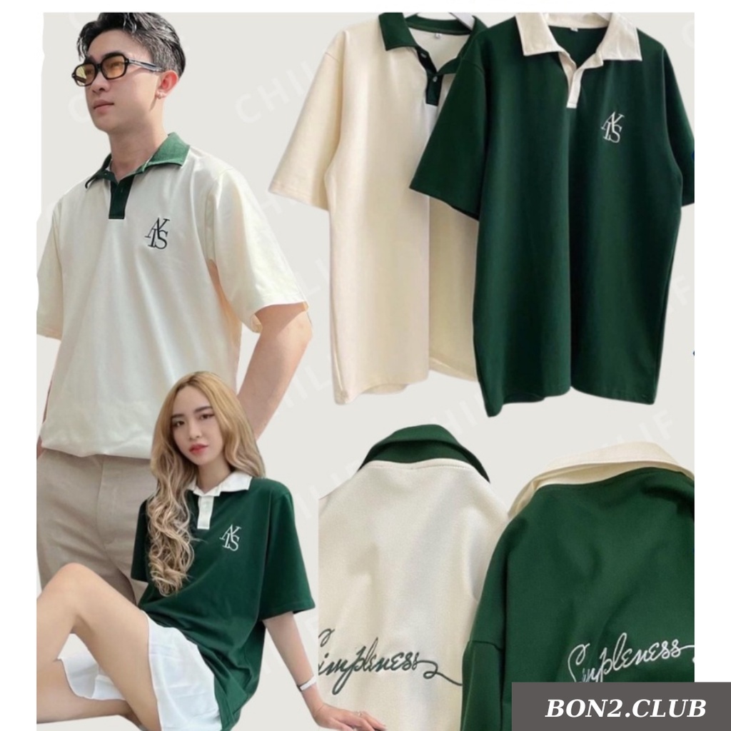 Áo Thun Polo Nam Nữ Form Rộng Thêu Hoạ tiết. Áo Phông Polo Local Brand Oversize Unisex Cổ Bẻ, Tay Lỡ  Vải Cá Sấu