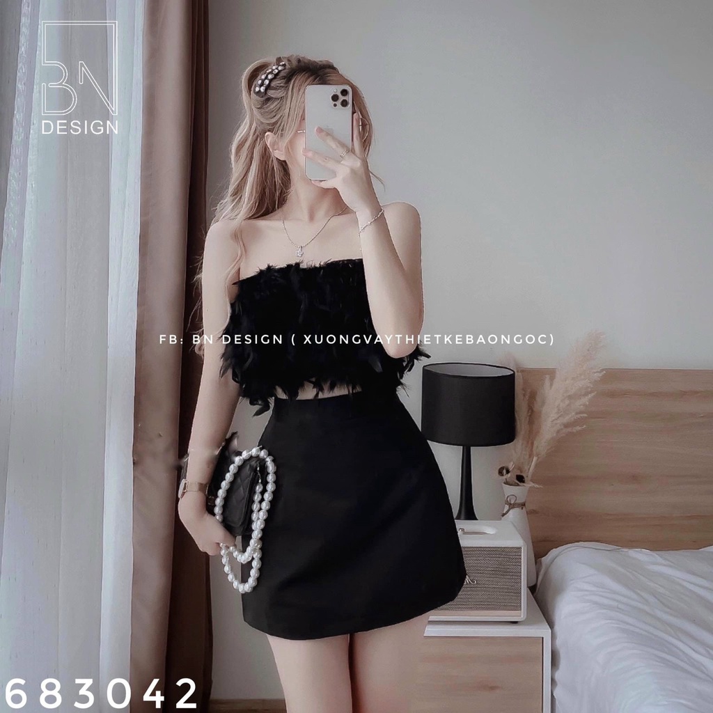 Sét váy nữ from A sang chảnh,áo cúp ngực phối lông có mút chất tapta cao cấp dự tiệc đi chơi đều xinh