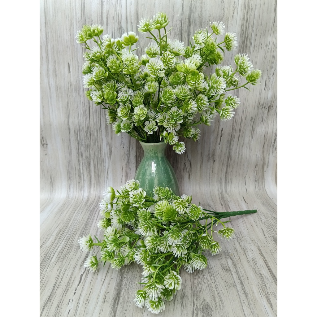 Cành hoa lá cỏ điểm thông 5 lá VI090 , hoa giả trang trí