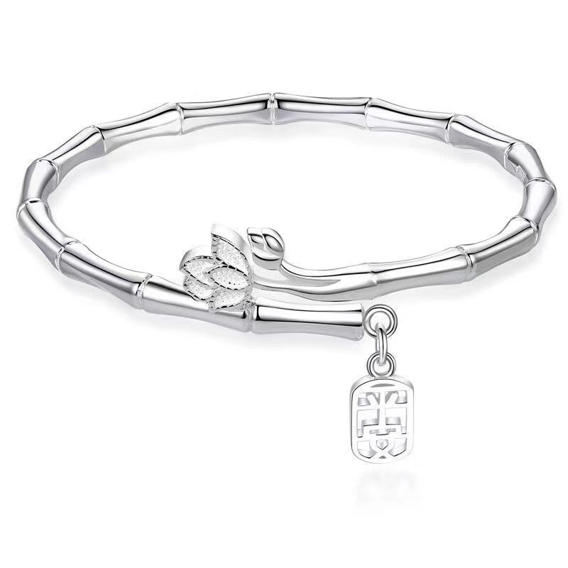 Vòng tay bạc - bạc S925 -hình cây trúc-HOPONO