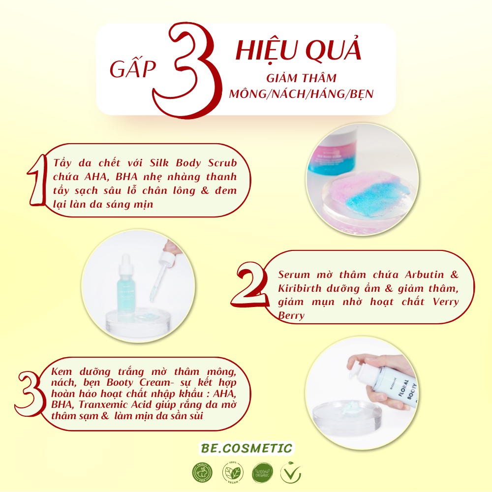[30g - 100g] Kem giảm thâm mông/nách/háng/bẹn, giảm tiết dầu nhờn, làm sạch lỗ chân lông - Be.Cosmetic | BigBuy360 - bigbuy360.vn