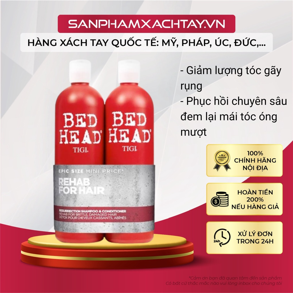 Dầu Gội Xả Tigi Đỏ Bed Head Phục Hồi Cấp Độ 3 - Chai 750ml
