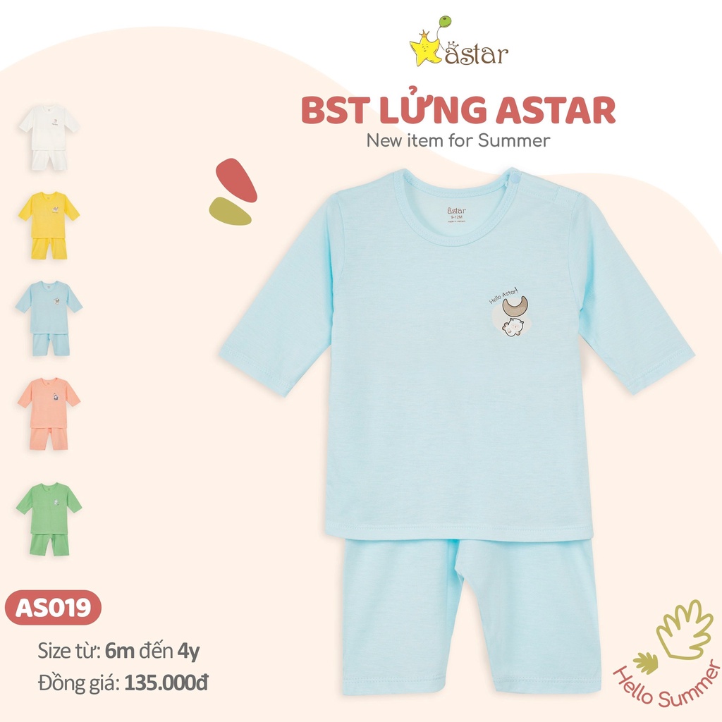 Bộ Quần Áo Lửng Vải Sợi Tre Astar Cho Bé 7-20kg