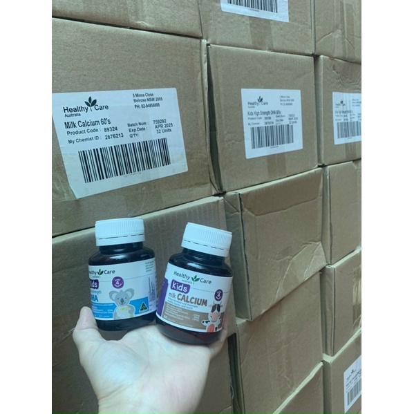 DHA và CANXI MILK Heathycare Úc mẫu mới nhất