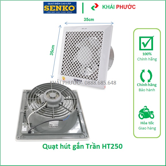 Quạt Hút Mùi Thông Gió Gắn Trần Nhà Vệ Sinh Nhà Tắm WC Senko HT250 40W Giá Rẻ Chính hãng - Khải Phước Electric