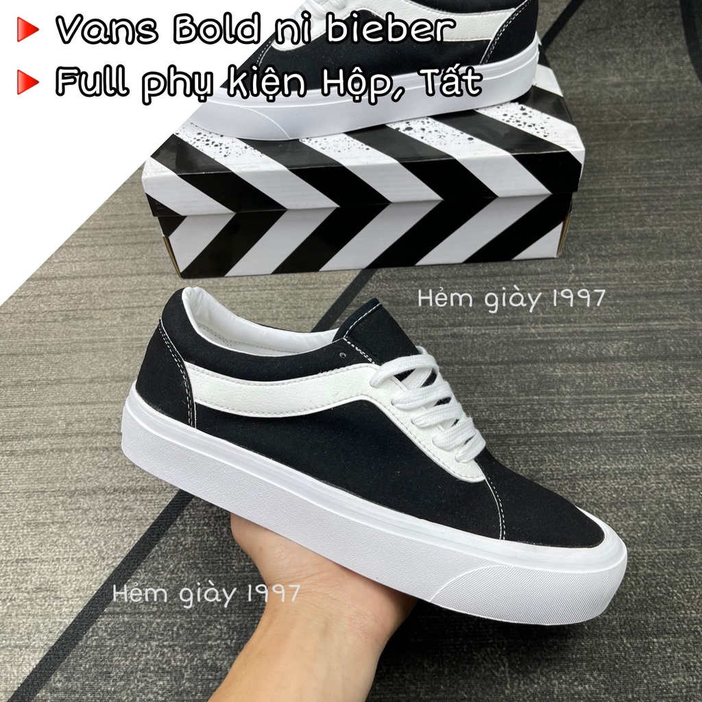Giày Thể Thao 𝙑𝙖𝙣𝙨 Bold Ni Bieber Cổ Thấp Học Sinh/Lướt Ván/HipHop Thiết Kế Đơn Giản | Hẻm giày 1997