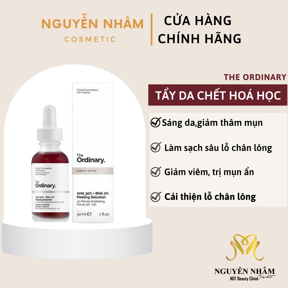 Tẩy da chết hoá học The Ordinary AHA 30% + BHA 2% Peeling Solution
