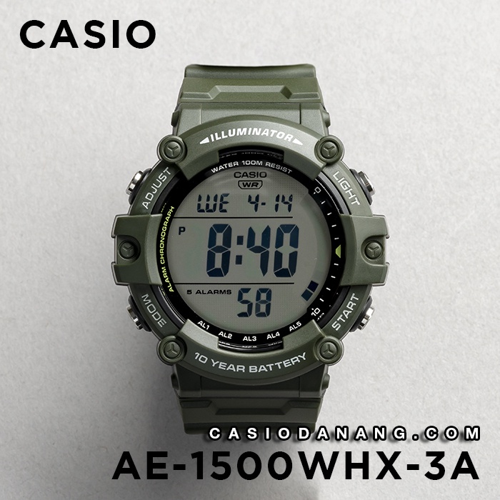Đồng hồ nam dây nhựa Casio chính hãng AE-1500WHX-3AVDF (51mm)