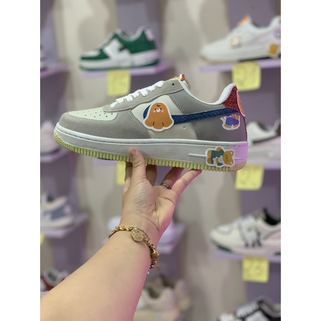 Giày _Nike Air Force 1 Dunk gót đỏ nam nữ, giày full phụ kiện
