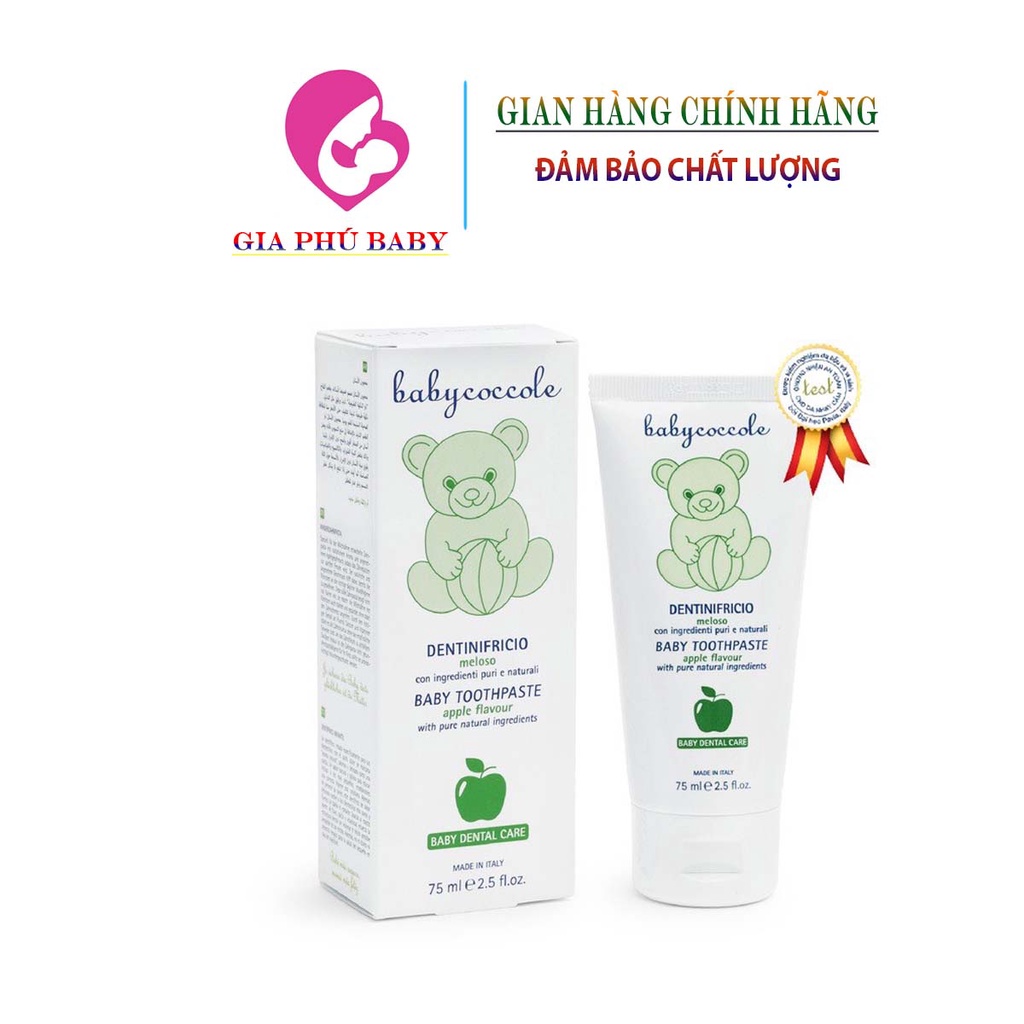 Kem đánh răng cho bé Babycoccole 12M+ nuốt được 75ml cho bé