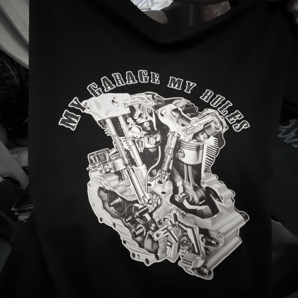 Áo thun chữ My Garage My Rules, áo phông cafe racer cao cấp #437