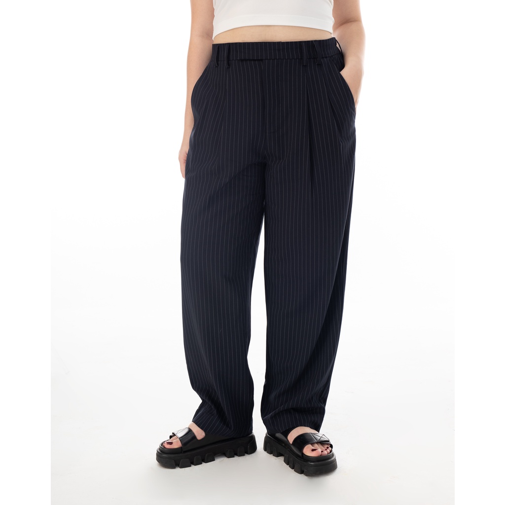 Quần baggy nữ bigsize dáng suông ống nhỏ lưng thun kẻ sọc shop big size đủ size to 55-90kg -/NOTE.BIGSIZE/
