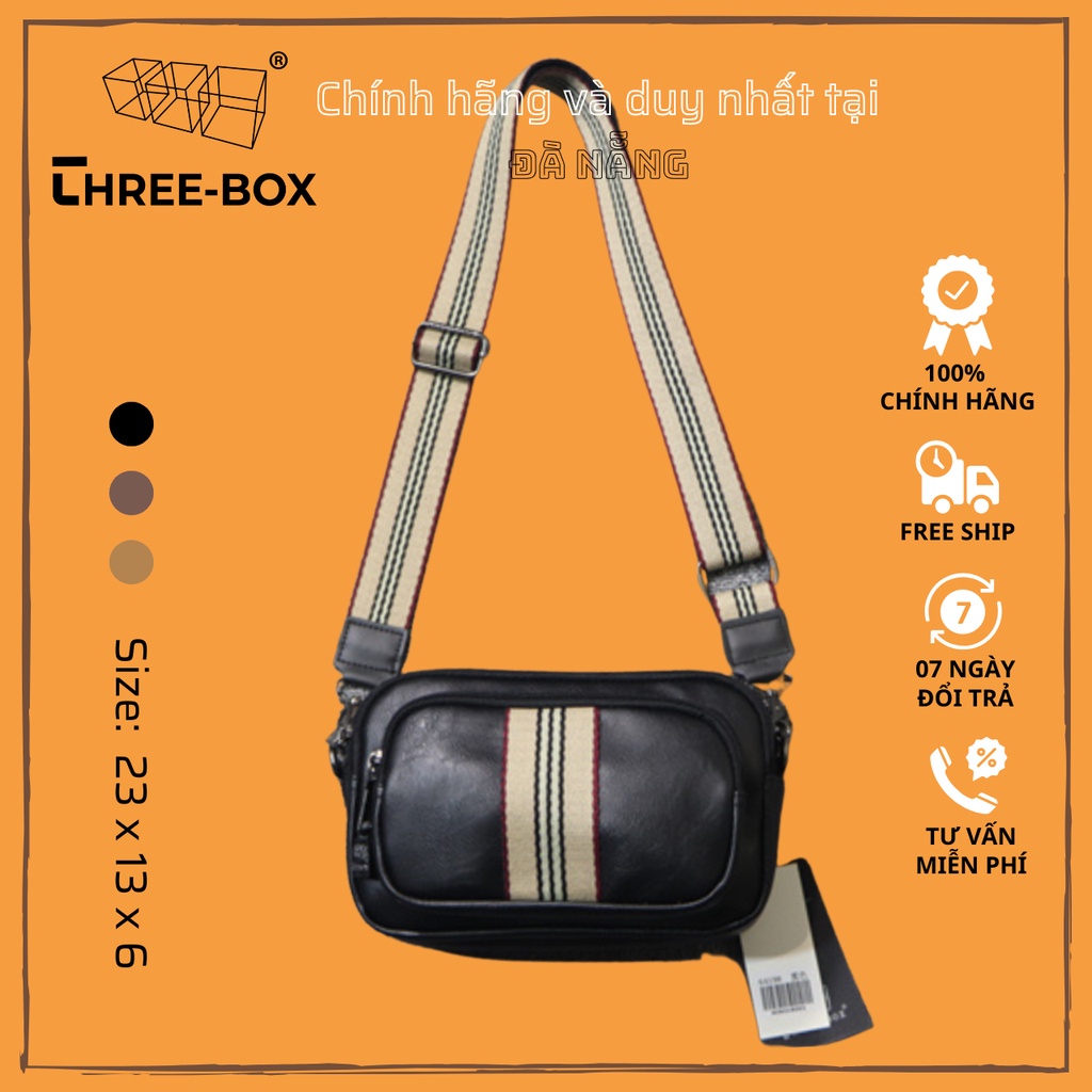 [Three Box] Túi đeo chéo clutch da cao cấp thời trang nam nữ